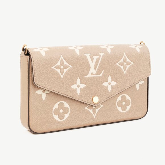 *SOLD* Louis Vuitton Félicie Pochette Monogram Empreinte Grey & Cream Leather - Picture 2 of 15